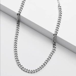 Silver Cuban Link Chain Necklace